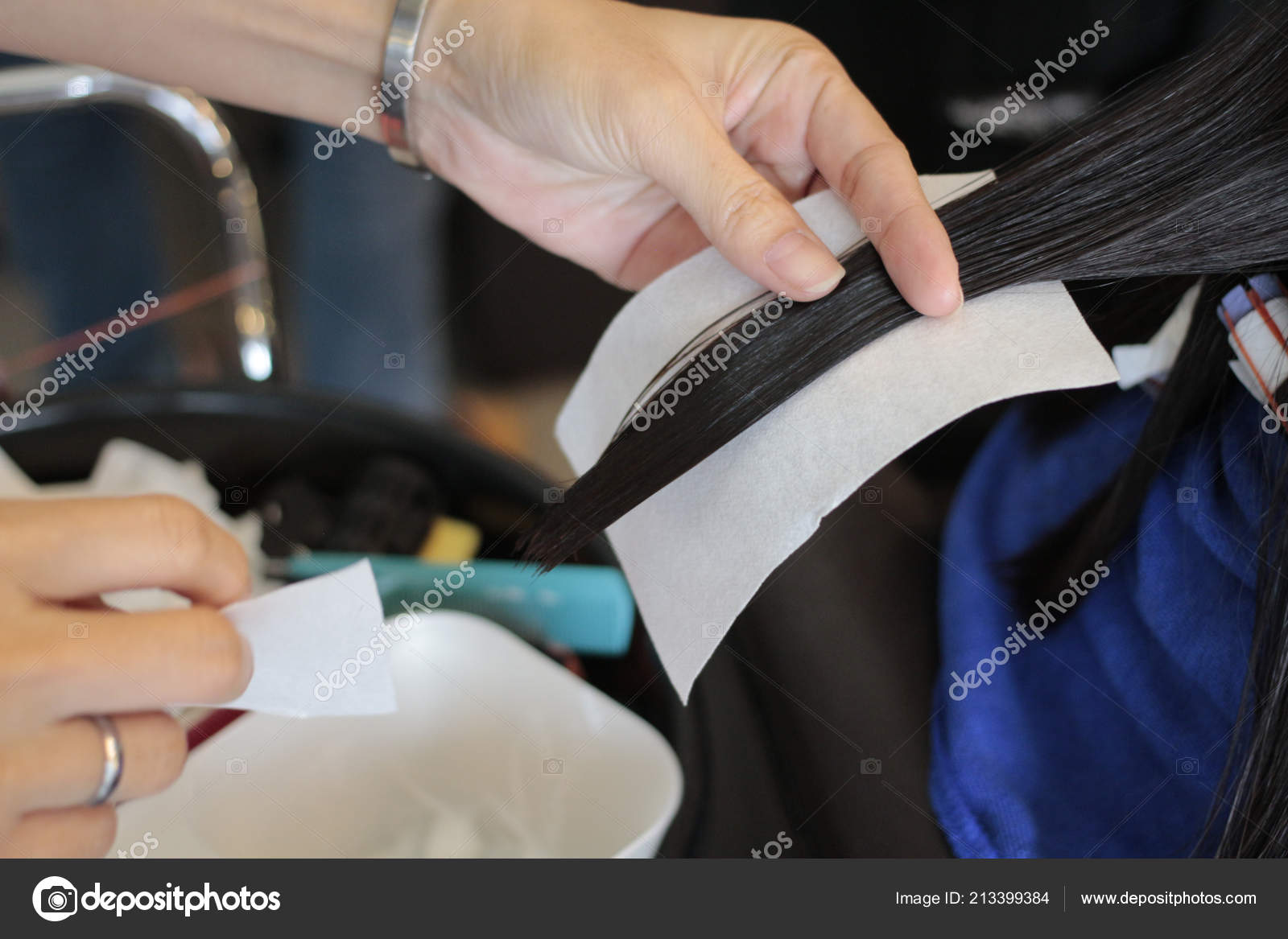 Step Put Perm Paper End Hair Strand Stock Photo C Siva Ontherock