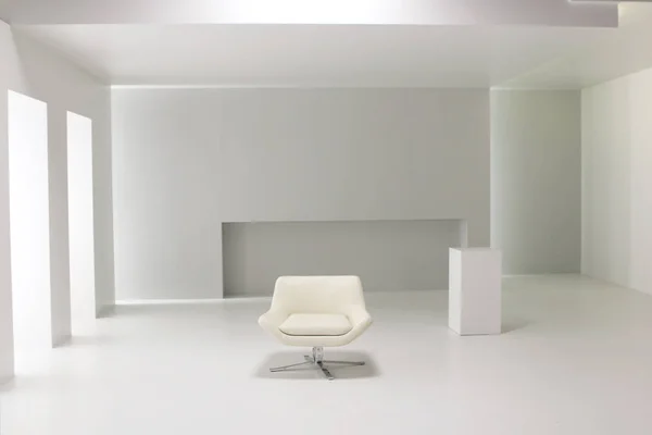 Una Configuración Habitación Blanca Con Sillón Estudio Para Rodar Una — Foto de Stock