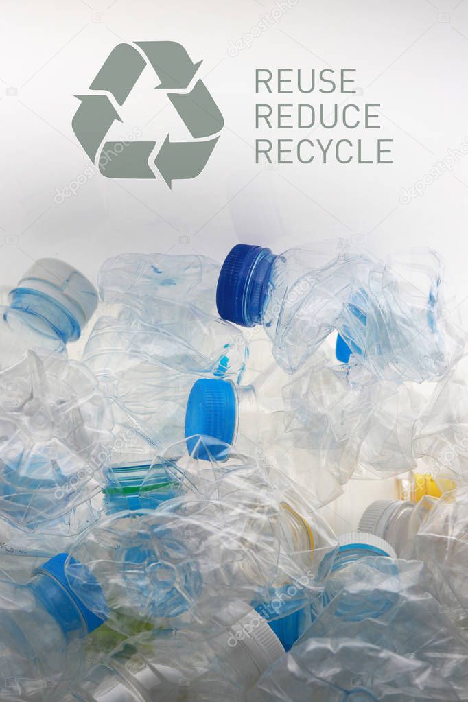 Pile of used PET bottles for recycle 6