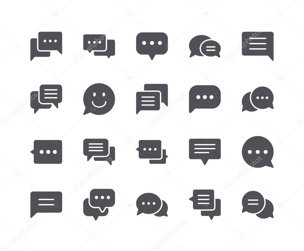 Minimal Set of Chat Bubble Flat Icon