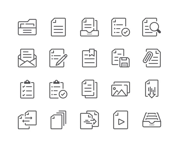 Minimaal Aantal Documentpictogram Lijn Bewerkbare Beroerte — Stockvector