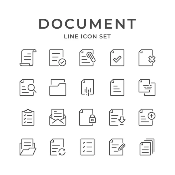 Set Iconos Línea Documento Trazo Editable 48X48 Píxeles Perfecto — Archivo Imágenes Vectoriales