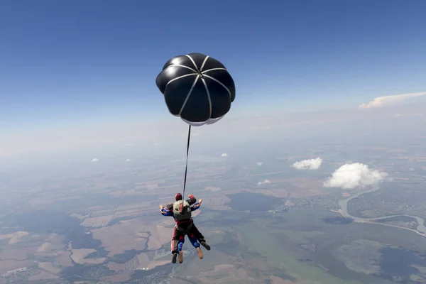 Paracaidismo Tándem Volando Alto Cielo —  Fotos de Stock