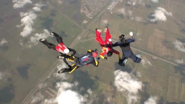 Vídeo Skydiving Conceito Recreação Ativa — Vídeo de Stock