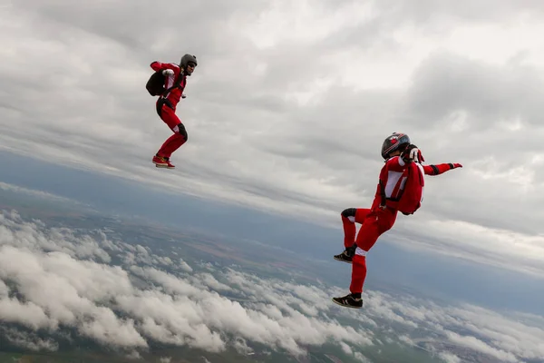 Een Parachutesprong Het Concept Van Actieve Recreatie — Stockfoto