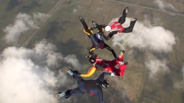 Een Parachutesprong Het Concept Van Actieve Recreatie — Stockvideo