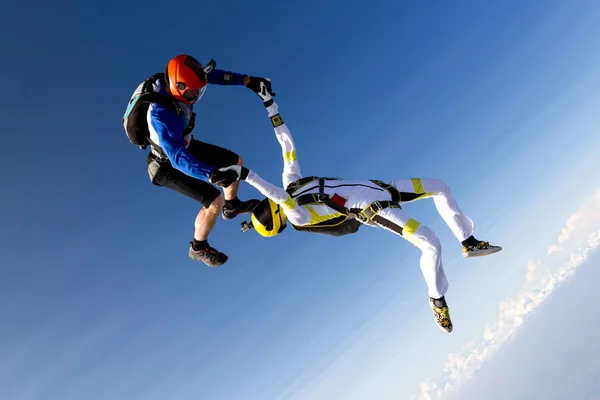 Garçon Fille Parachutiste Style Libre — Photo