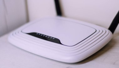 Pc router 'ın yakın çekim, internet ve web konsepti