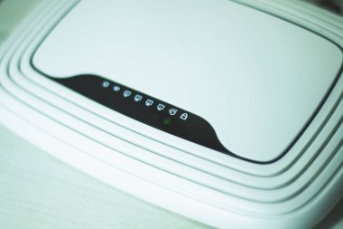 Pc router 'ın yakın çekim, internet ve web konsepti