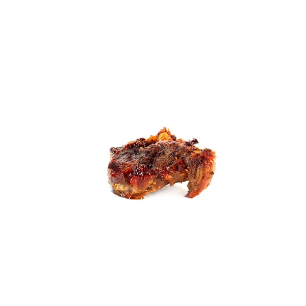 Jeden Kawałek Pieczonego Mięsa Barku Wieprzowego Izolowany Białym Tle — Zdjęcie stockowe