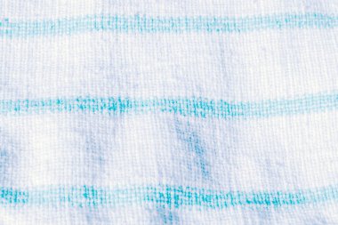 Soyut arkaplan, beyaz ve mavi şeritli keten kumaş dokusu