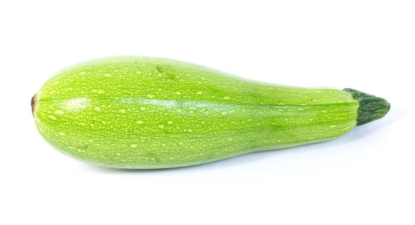 One Bright Green Smooth Skinned Squash Tail Isolated White Background — Stock Photo, Image