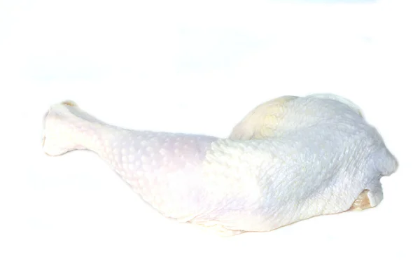 Çiğ Tavuk Bacağı Beyaz Arkaplanda Izole — Stok fotoğraf