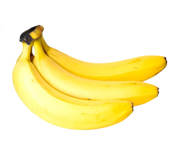 Few Ripe Yellow Bananas Isolated White Background — Stock Photo, Image