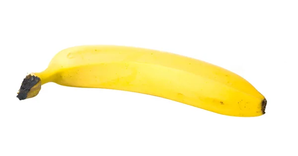 Один Стиглий Жовтий Банан Ізольований Білому Тлі — стокове фото