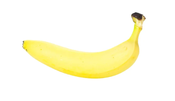 Uma Banana Amarela Madura Isolada Fundo Branco — Fotografia de Stock