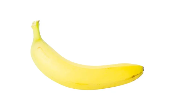Один Спелый Желтый Банан Изолирован Белом Фоне — стоковое фото