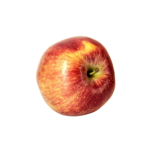 Ціле Стигле Червоне Яблуко Ізольоване Білому Тлі — стокове фото