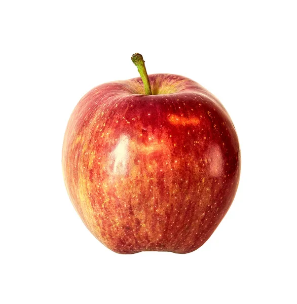 一个成熟的红苹果 白色背景隔离 — 图库照片