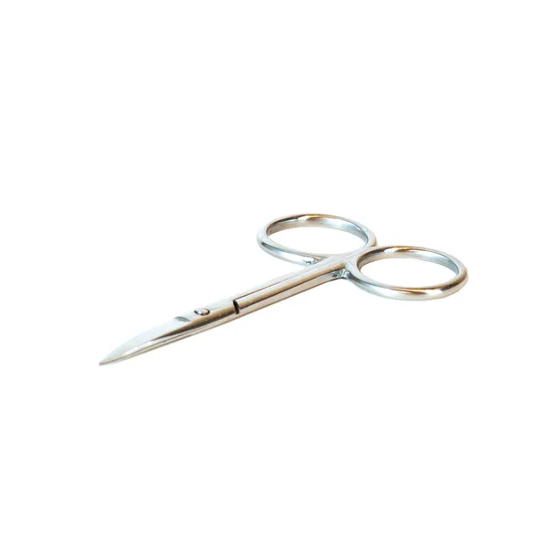 Small Nail Scissors Metal Handle Isolated White Background — Stock Photo, Image