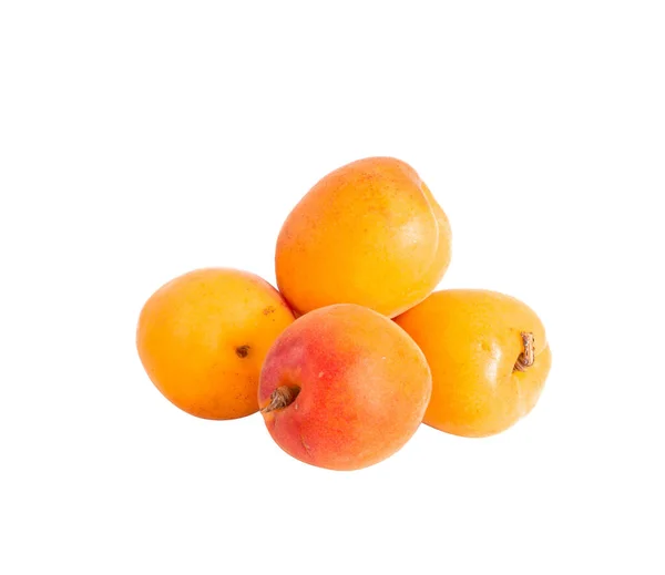 很少有成熟的桔子杏仁在白色的背景上被分离出来 — 图库照片