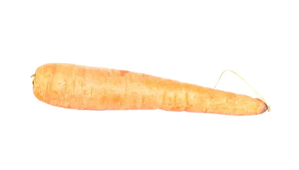 Один Оранжевый Сырой Промытый Морковь Изолированы Белом Фоне — стоковое фото