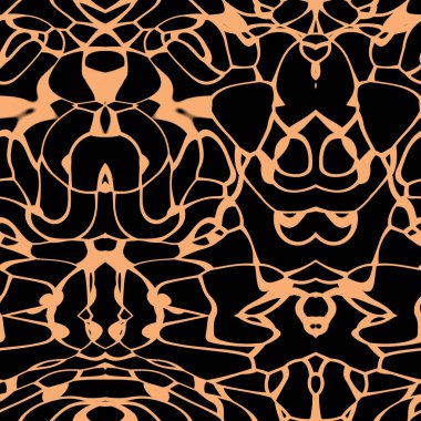 Turuncu ve siyah tonlarda kusursuz soyut desen