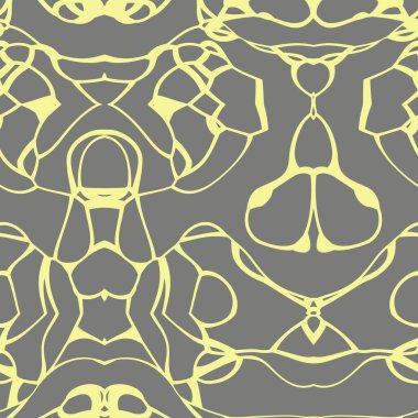 Gri ve sarı tonlarda kusursuz soyut desen