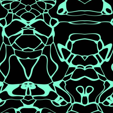 Aquamarine ve siyah tonlarda kusursuz soyut desen