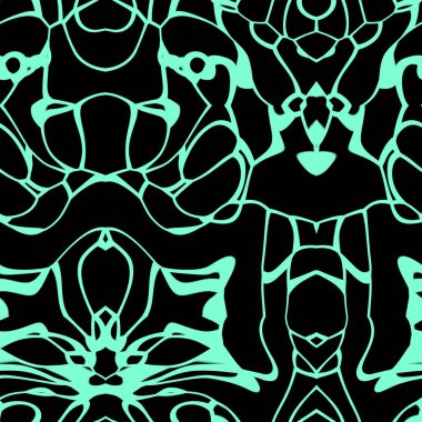 Aquamarine ve siyah tonlarda kusursuz soyut desen