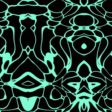 Aquamarine ve siyah tonlarda kusursuz soyut desen