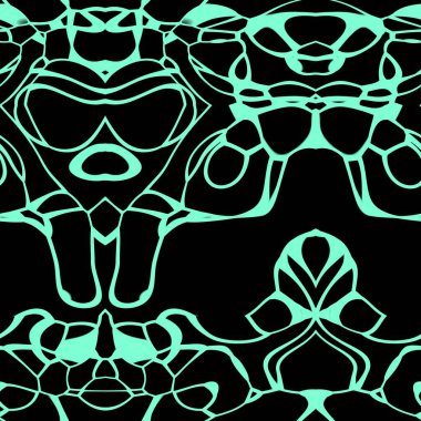 Aquamarine ve siyah tonlarda kusursuz soyut desen