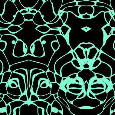 Aquamarine ve siyah tonlarda kusursuz soyut desen