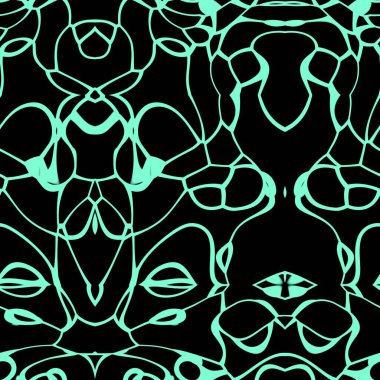 Aquamarine ve siyah tonlarda kusursuz soyut desen