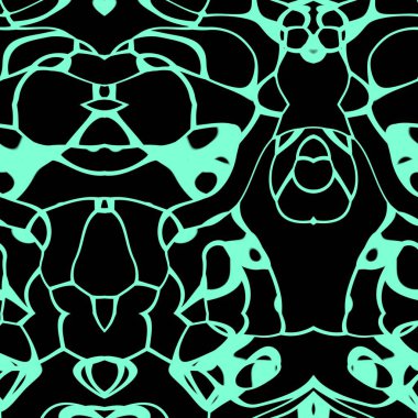 Aquamarine ve siyah tonlarda kusursuz soyut desen