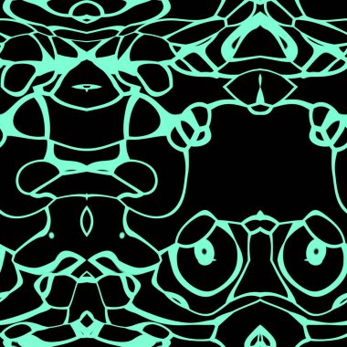 Aquamarine ve siyah tonlarda kusursuz soyut desen