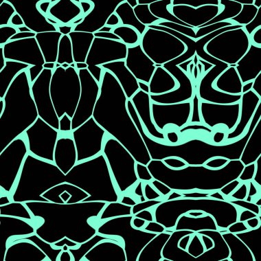 Aquamarine ve siyah tonlarda kusursuz soyut desen