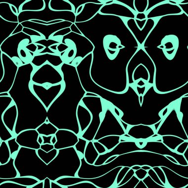 Aquamarine ve siyah tonlarda kusursuz soyut desen