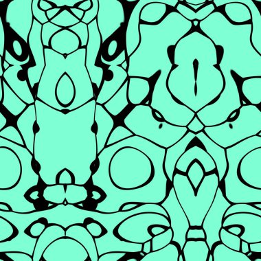 Aquamarine ve siyah tonlarda kusursuz soyut desen