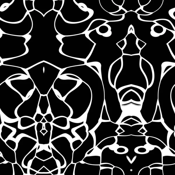 Бесшовный Абстрактный Рисунок Белых Черных Тонах — стоковое фото