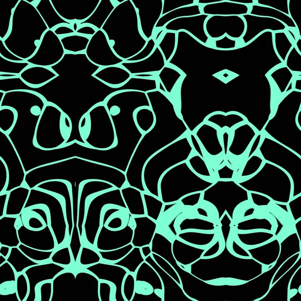 Aquamarine ve siyah tonlarda kusursuz soyut desen