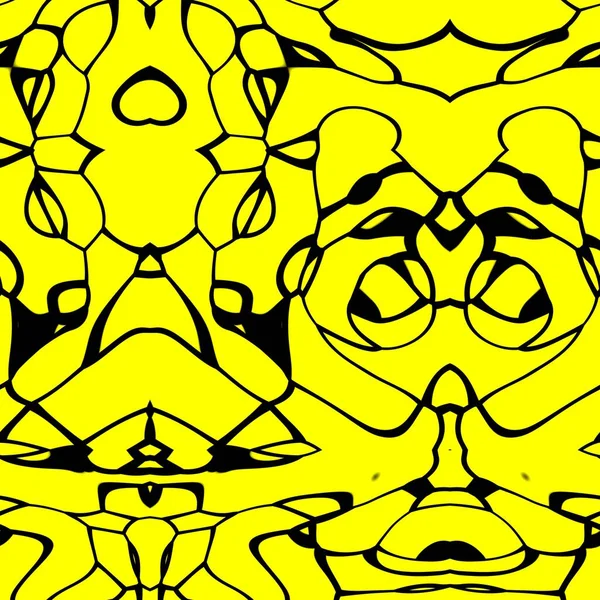 黄色と黒のトーンでシームレス抽象的なパターン — ストック写真