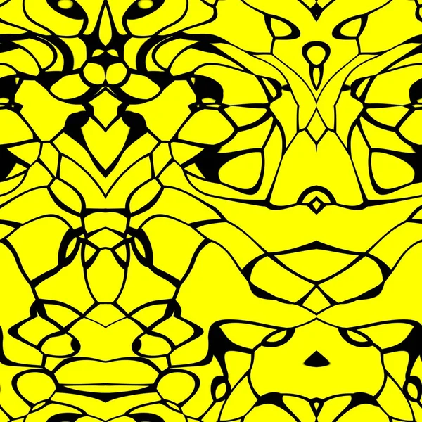 黄色と黒のトーンでシームレス抽象的なパターン — ストック写真