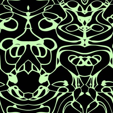 Soluk yeşil ve siyah tonlarda kusursuz soyut desen