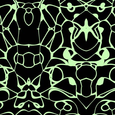 Soluk yeşil ve siyah tonlarda kusursuz soyut desen