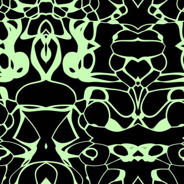 Soluk yeşil ve siyah tonlarda kusursuz soyut desen