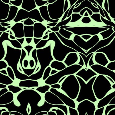 Soluk yeşil ve siyah tonlarda kusursuz soyut desen