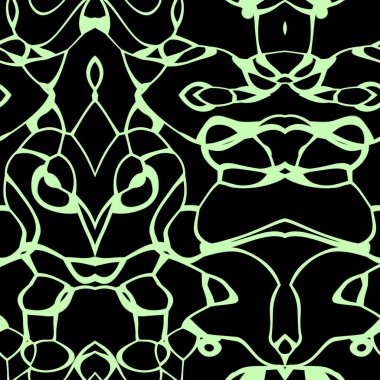 Soluk yeşil ve siyah tonlarda kusursuz soyut desen