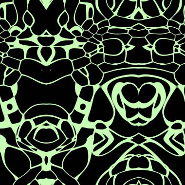 Soluk yeşil ve siyah tonlarda kusursuz soyut desen