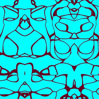 Kestane rengi ve cyan tonlarında kusursuz soyut desen